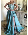 Siaoryne PL5411 One Shoulder Women Lace 2020 Evening Dresses Long with Sexy Split Leg