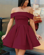Lovely Off Shoulder Dark Green/Blue  Short Graduation Dress for Teens Semi Formal Graduation Gown SP0528
