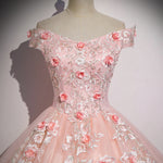 Pink Lace Ball Gown Quinceanera Dress Sweet Sixteen Dress For Girls Birthdays party vestidos de 15 años PD0628