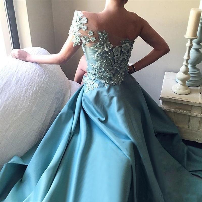 Siaoryne PL5411 One Shoulder Women Lace 2020 Evening Dresses Long with Sexy Split Leg