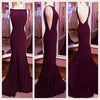 Stylish Grape Boat neck Sexy Sheath/Mermaid Evening Dresses,Sexy Prom Long Dress,party Dresses 2020