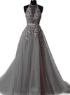 LP3285 Lotus Pink  A Line Tulle Lace Halter Prom Dress ,Long Formal Gowns 2018 vestido formatura Pageant Gown