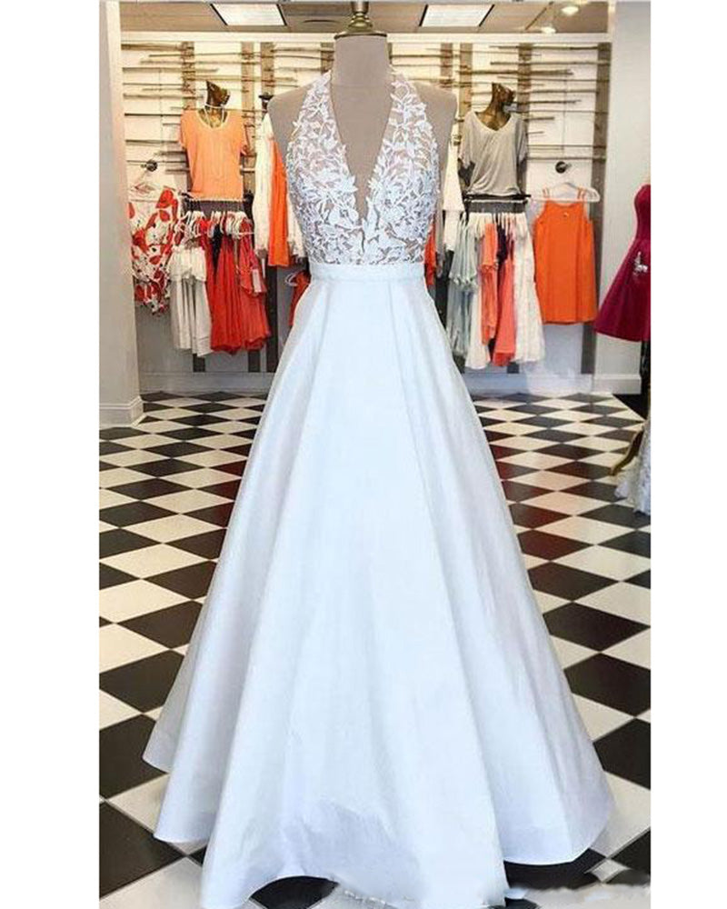 Chiffon and Lace Hlater Long Gowns Turquoise