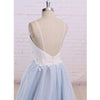 LP789 Spaghetti Straps Prom Gown Light Blue and Ivory Country Wedding Dresses