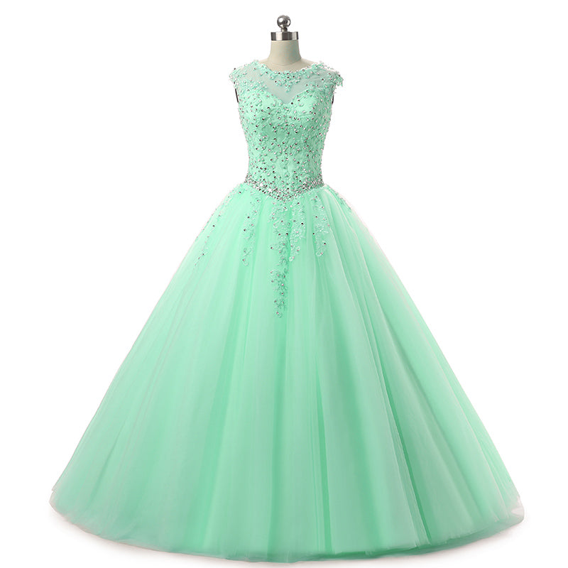 LP8766 Cap Sleeves Scoop Aqua Scarlet Blush Lace Ball Gown Prom Dress Siaoryne LP8766 Cap Sleeves Scoop Aqua Scarlet Blush Lace Ball Gown Prom Dress Siaoryne