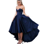 Siaoryne LP0829 Satin A Line High Low Prom Dress Homecoming Gowns Formal evening Gowns for Teens
