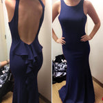 LP5556 Scoop Neck Spandex Jersey Burgundy Evening Dress Long Fitted Gown Women Sexy Formal Dresses 2018