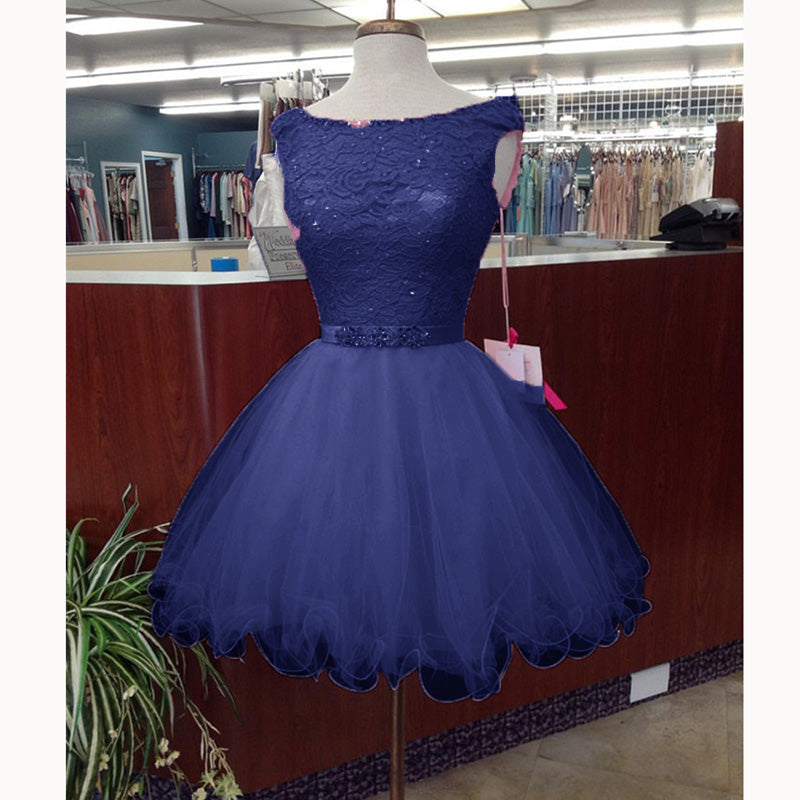SP3354 Scoop Neck  Curto Vestido Festa Dress Short Graduation Gown Short Homecoming Prom Dress Lace