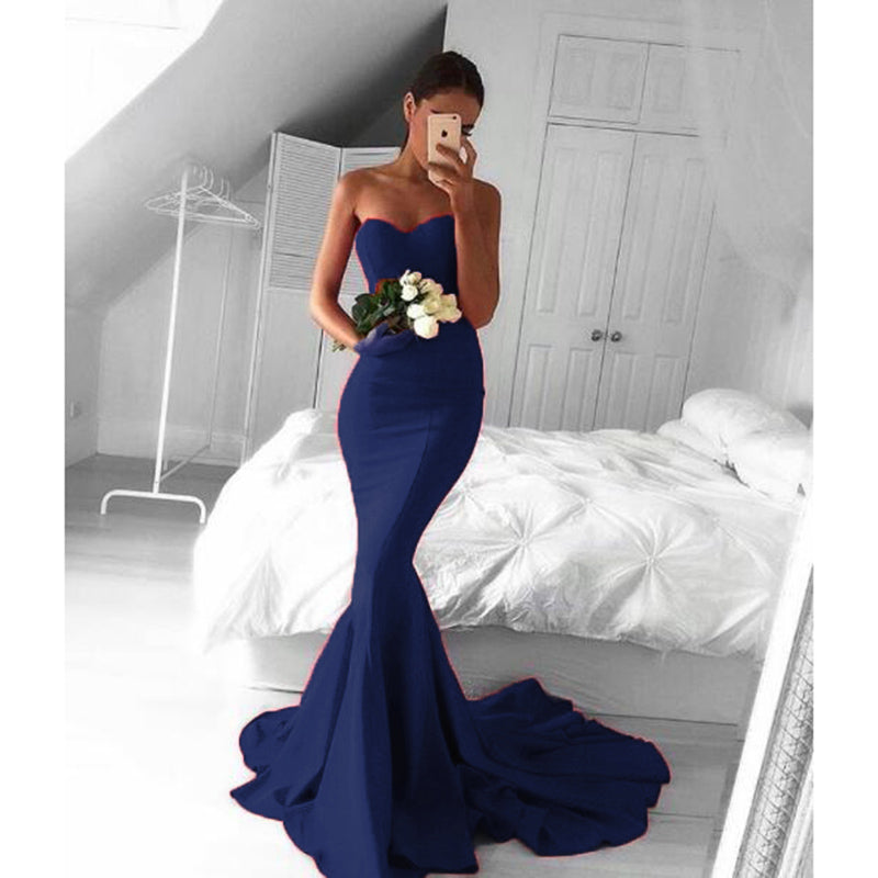 LP0298 Red Mermaid Satin Evening Gown 2018 Sexy Sweetheart Pageant Dresses ,Long Prom Party Gown