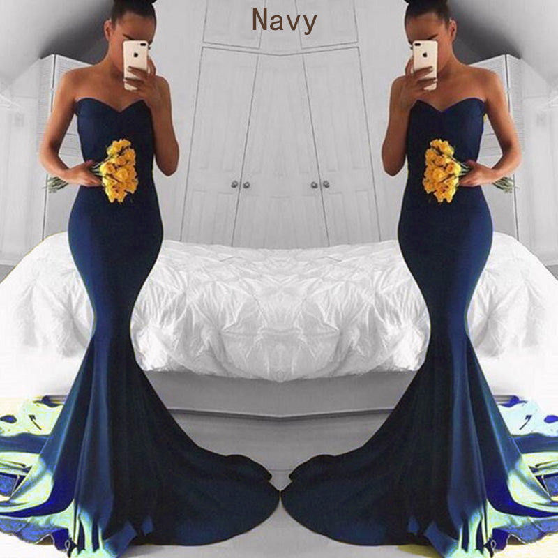 LP2300 Sexy Royal Blue Prom Gown Evening Party Dress Mermaid Sweetheart Party Gown 2018