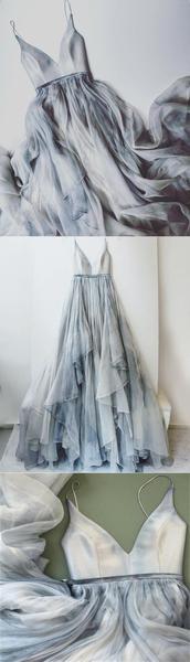 WD8782 Spaghetti Straps  A Line Prom Gown,Chiffon Wedding Dresses Bridal Gown 2018