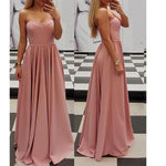 Elegant Pink Sweetheart A Line Prom Dress 2020 Sexy Sleeves Evening Long Dress