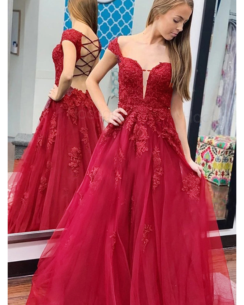 Amazing Burgundy Lace 2022 Graduation Prom dress for Girls Senior Formal Gown PL201021