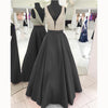 LP3358 Gorgeous Turquiose A Line Satin Senior Prom Dress 2018  Deep V neck Formal evening Gown