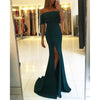 Off the Shoulder sexy High Slit Prom Dresses Mermaid Formal Party Long Dresses