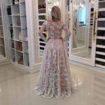 Off the Shoulder Long Sleeves Lace Prom Dresses Long Formal Evening Gowns