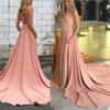 LP4887 Halter Coral Pink A Line Evening Party Gown Formal 2018 homecoming prom