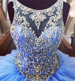 Blue Ball Gown Quinceanera Dress Sweet girl 16 Party Gown with Beading PL2226