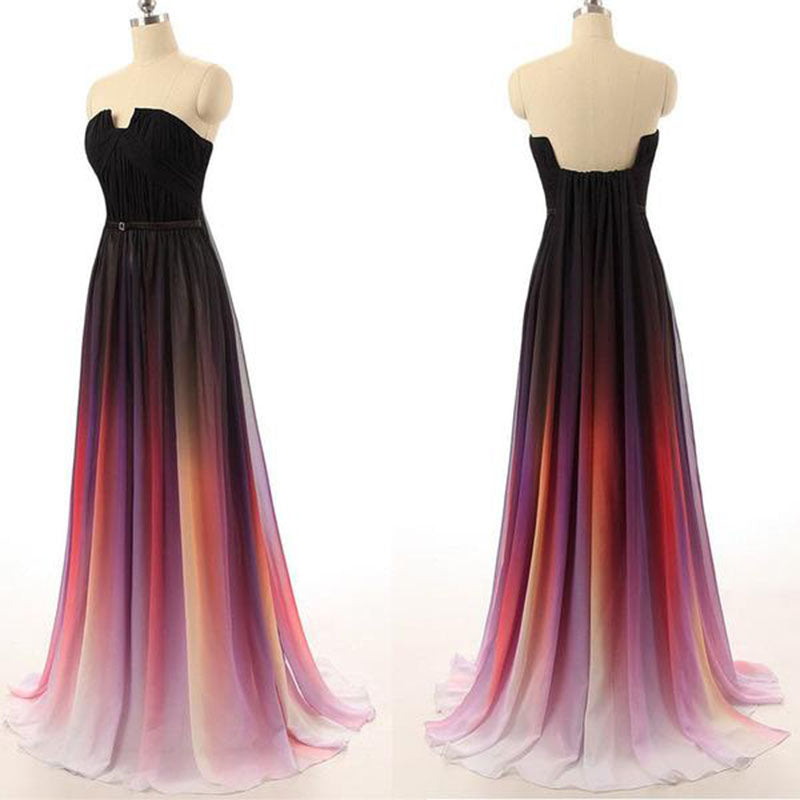 LP695 Elegant Long Chiffon Sunset Evening Dress Long Formal Prom Party Gown