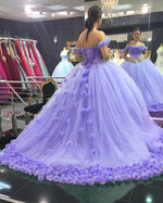Princess Off Shoulder Mint Ball Gown Sweet 16 Dress Girls Birthday Party Prom Dress  Quinceanera Gown ,Flowers Wedding Dress WD06101