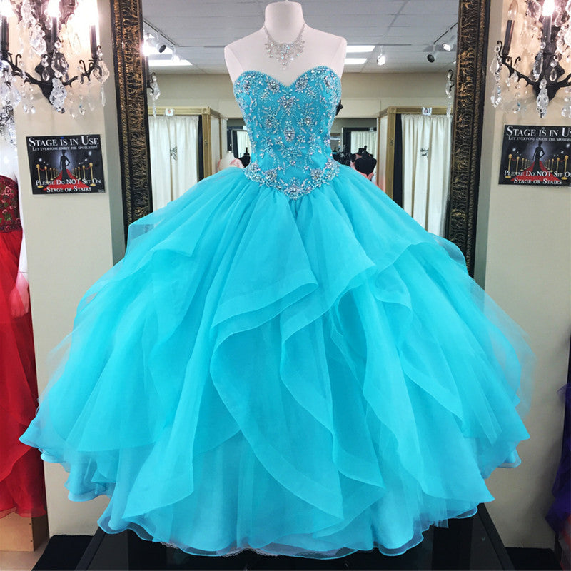 LP569 Fantastic Turquoise Quinceanera Dress Ball Gown Prom Dresses 2018 , sweet 16 gown for special 15th birthday