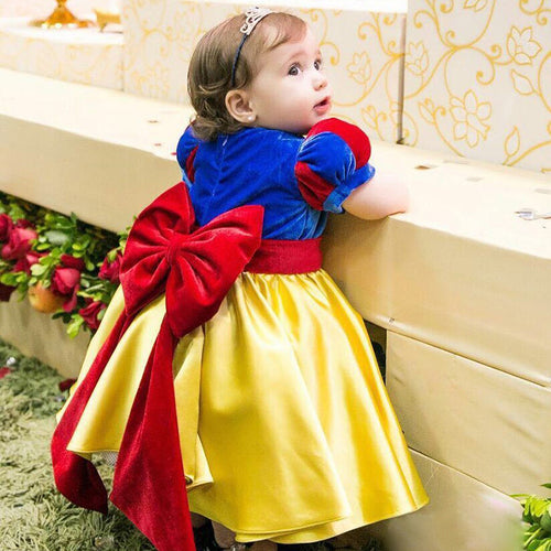 Snow White Colorful Baby Girl Dress Little Child Flower Girl Dress Ball Gown