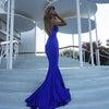 LP3354 Cross Neck Sexy Mermaid Fitted Gown Formal Prom Evening Dresses 2018