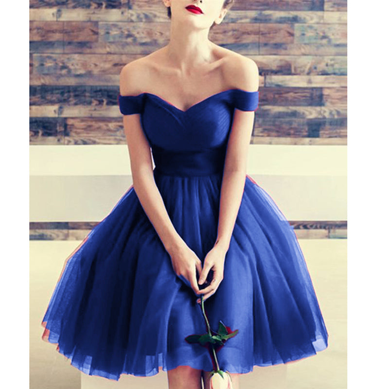 Dark Red Tulle Short Prom Dress Junior Girls 8th Graduate Semi Formal Homecoming Dress SP520