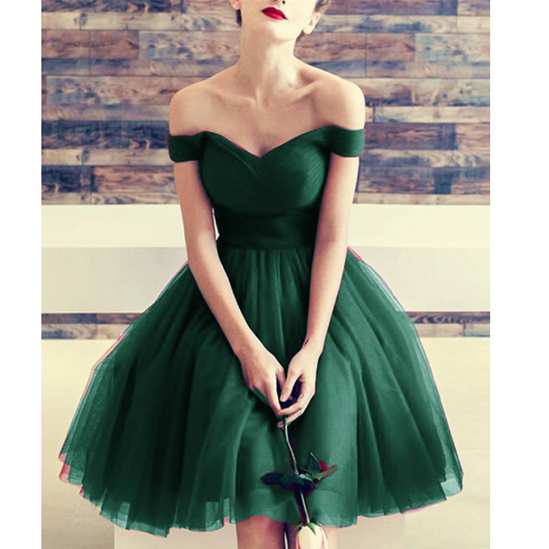 Dark Red Tulle Short Prom Dress Junior Girls 8th Graduate Semi Formal Homecoming Dress SP520