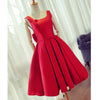 Red Short Party Dress Girls Graduation Short homecoming Gown with Bow Junior 8th Grade Prom Dress