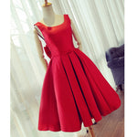 Red Short Party Dress Girls Graduation Short homecoming Gown with Bow Junior 8th Grade Prom Dress