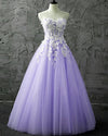 Charming Lilac Long Sweetheart Girls Formal Sweet 16 Birthday Party Dress Quince Años Prom Gown with Ivory Lace PL01206