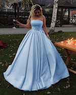 Amazing Blue/Red Strpless A Line Evening Dresses  Ball Gown Prom Dresses Floor Length  Abendkleider Gown