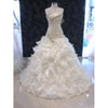 Siaoryne Strapeless Wedding Dresses Ruffle Skirt Dropped Waist Bride Dress with Beading Plus Size
