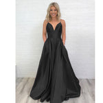 Dark Red Spaghetti Prom Dress Long Girls Graduation Gown A Line Formal Wear