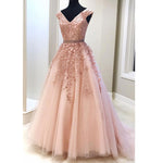 Lace Pink Long Prom Dress for Teens  Senior Graduation Special Occasion Dress LP1525