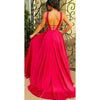 Red Long Evening Gowns Ball Dress Sexy Backless Women Formal Dresses with Straps