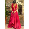 Red Long Evening Gowns Ball Dress Sexy Backless Women Formal Dresses with Straps
