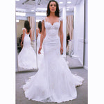 WD2143 Classic Sexy Cap Sleeves Lace Wedding Dress 2018 mermaid Bridal Dress Robe Mariee